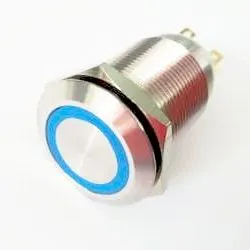 PBW-19BP przycisk monostabilny wandaloodporny podświetlany niebieski "Ring"