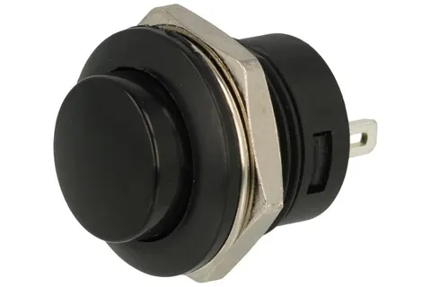 PS507A-BB przycisk okrągły chwilowy czarny OFF-(ON)