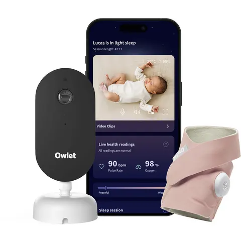 Owlet Dream Duo - Dusty Rose - Zestaw inteligentnych skarpet i kamery