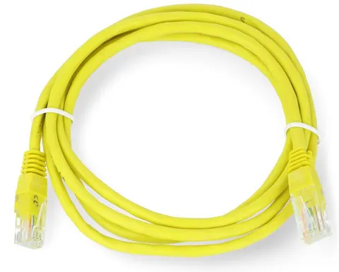 Patchcord RJ45 UTP 5e, długość 1,5m - żółty