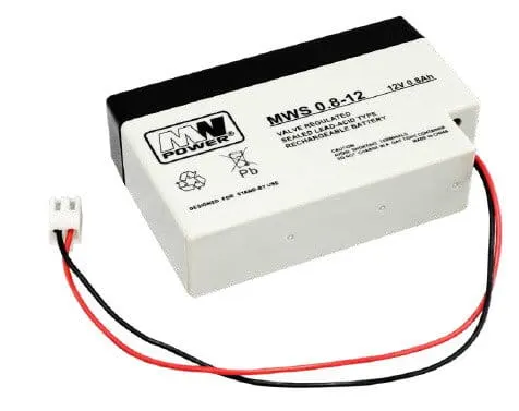 MW 0,8-12V akumulator żelowy AGM 12V / 0,8Ah, wyprowadzenia przewody