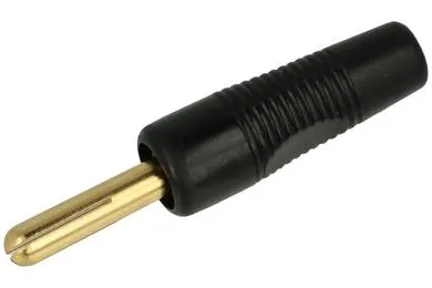 Wtyk bananowy przykręcany na przewód 4mm, 5A, czarny