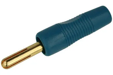 Wtyk bananowy przykręcany na przewód 4mm, 5A, niebieski