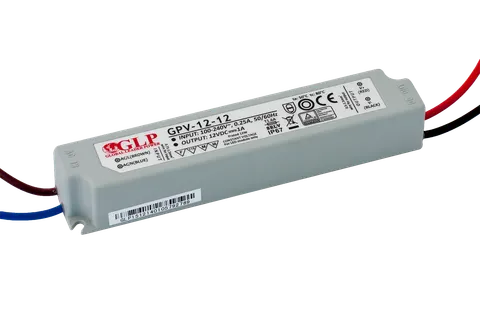 GPV -12-12 wodoszczelny zasilacz impulsowy do LED 12V / 1A; IP67