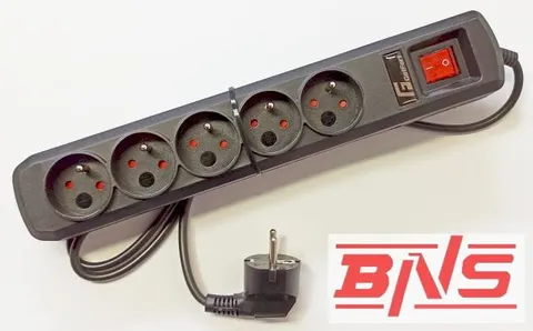 Listwa zabezpieczająca - przedłużacz elektryczny GetFort; 5 gniazd; 5m; czarny