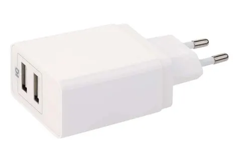 Zasilacz impulsowy wtyczkowy 2x USB; 5V / 3,1A