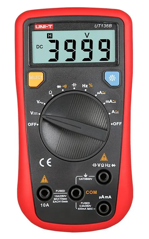 UT136 uniwersalny miernik cyfrowy 500V, 10A, 40M, 100uF