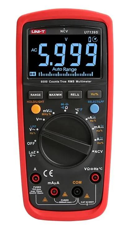 UT139S uniwersalny miernik cyfrowy 600V, 10A, 60M, 99mF
