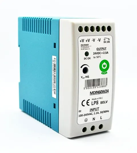 MDIN60W24 zasilacz impulsowy 24V / 2,5A / 60W