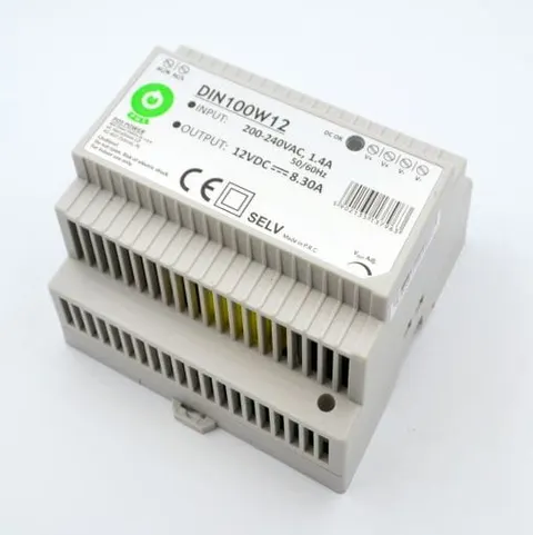 DIN100W12 zasilacz impulsowy na szynę DIN 12V / 8,3A / 100W