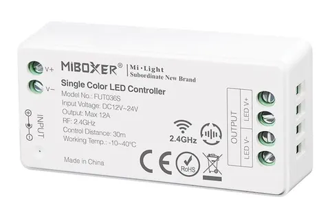 FUT036s kontroler taśmy LED, zasilanie 12-24Vdc / 12A
