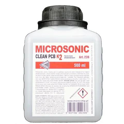 Microsonic clean PCB K2, płyn do myjek ultradźwiękowych, opakowanie 500ml