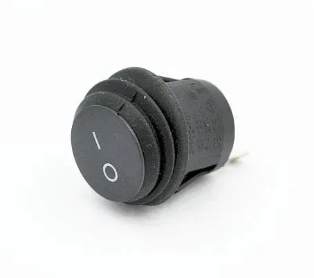 KCD5-B przełącznik okrągły kołyskowy hermetyczny czarny ON-OFF; 6A / 250V