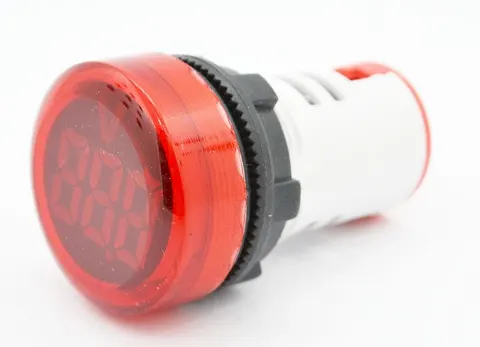 Woltomierz panelowy czerwony LED, zakres 24 - 500Vac, okrągły