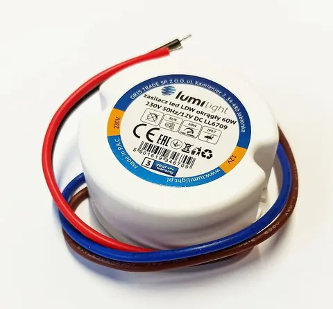 LDW60W12V zasilacz impulsowy dopuszkowy 12V / 5A / 60W, IP67