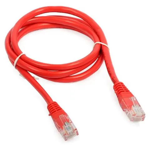 Patchcord RJ45 UTP 5e, długość 2,5m - czerwony