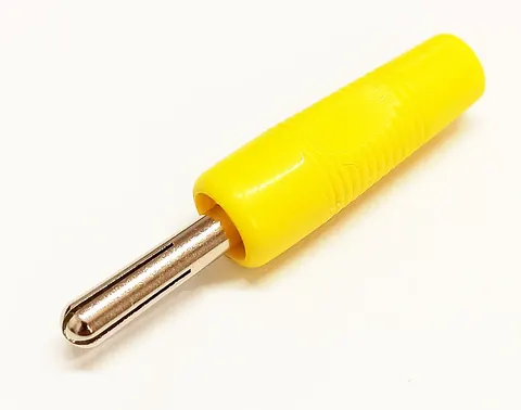AL2316 wtyk bananowy żółty, przewód przykręcany