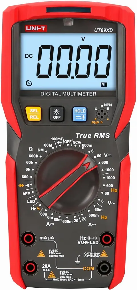 UT89X uniwersalny miernik cyfrowy 1000V, 20A, 600M, 100mF
