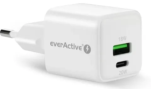 SC-330Q ładowarka sieciowa, wyjście USB A, USB C, moc 20W, biała