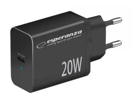 EZC104K szybka ładowarka sieciowa USB C, moc 20W, czarna