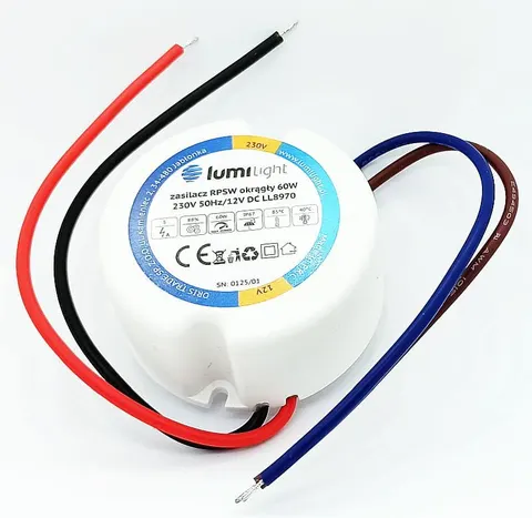 RPSW 60W zasilacz impulsowy dopuszkowy 12V / 5A / 60W, IP67