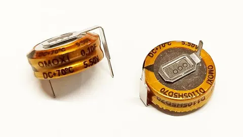 0,1F 5,5V superkondensator Gold Cap, montaż poziomy