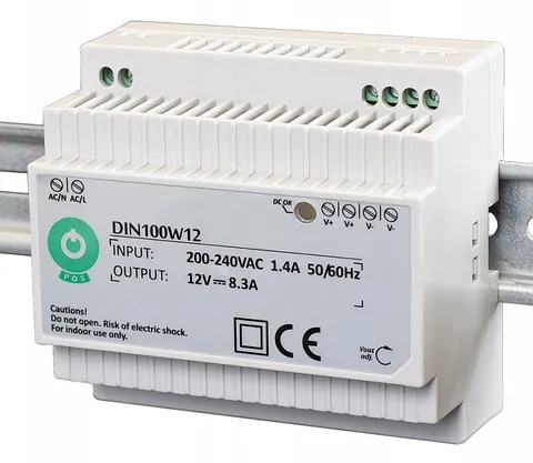 DIN100W5 zasilacz impulsowy na szynę DIN 5V / 12A / 100W