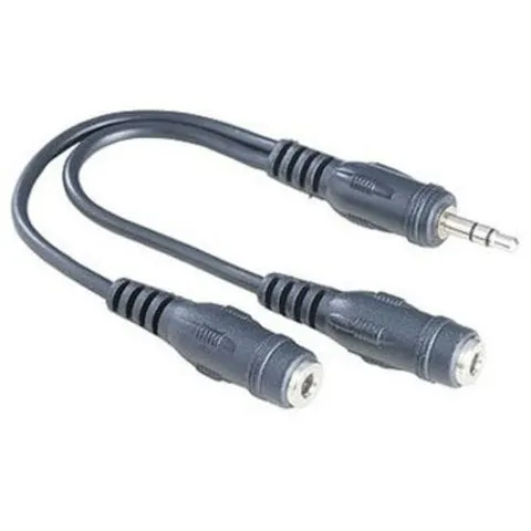 Adapter - rozgałęźnik kablowy jack 3.5mm / 2x gniazdo jack 3,5mm, przewód 10cm