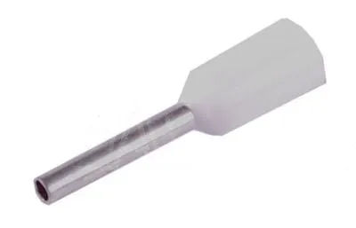 Tulejka kablowa izolowana 0,5x8 - BIAŁA (100szt)