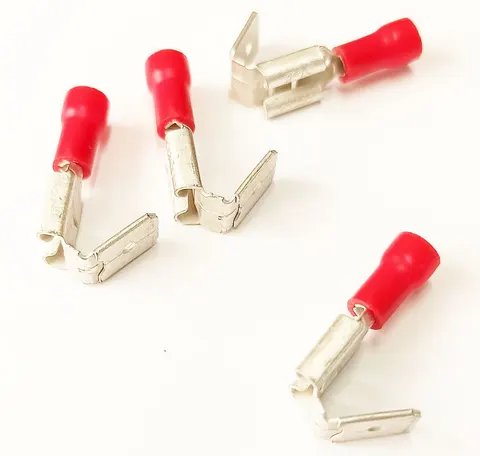 Rozgałęźnik konektor płaski żeńsko / męski 6,4x0,8mm, czerwony
