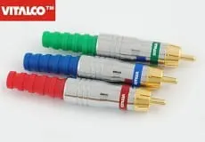 Wtyk RCA (chinch) lutowany na przewód złoty chromowo-teflonowy