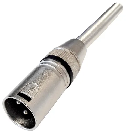 Wtyk mikrofonowy na przewód XLR 3 pin czarny z odgiętką