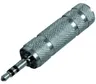 Adapter, przejściówka Jack 3,5mm wtyk / Jack 6,3mm gniazdo; obudowa chromowana