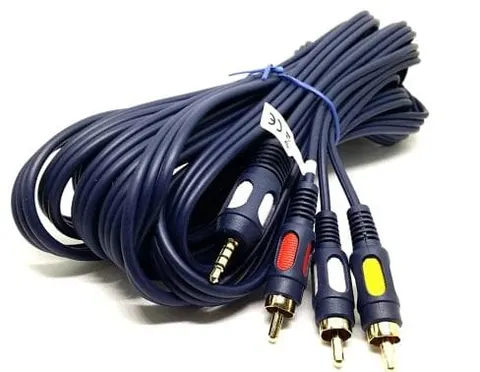 Przyłącze kablowe Jack 3,5mm wtyk 4-polowe / RCA x3 wtyk; długość 1,5m