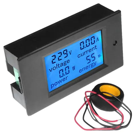Woltomierz, amperomierz LCD, zakres 260Vac / 100A
