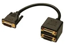 Adapter, przejściówka wtyk DVI / 2x DVI gniazdo przewód 20cm