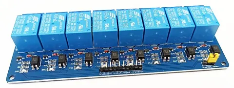 Moduł 8 przekaźników z separacją optyczną, 5Vdc, wyjście 10A / 250V