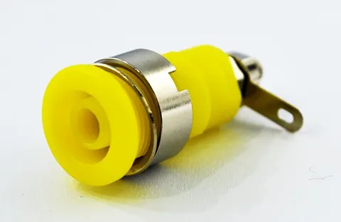 24.304.3 gniazdo bananowe bezpieczne 4mm, 1000V / 32A, żółte