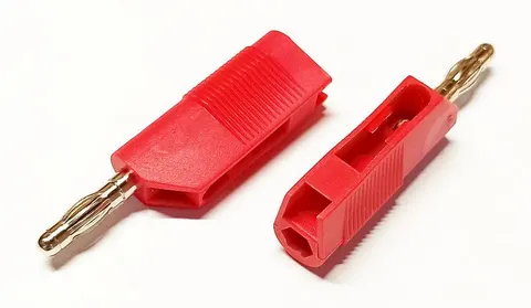 25.403.1 wtyk bananowy / gniazdo bananowe 4mm, 60V / 32A, czerwony