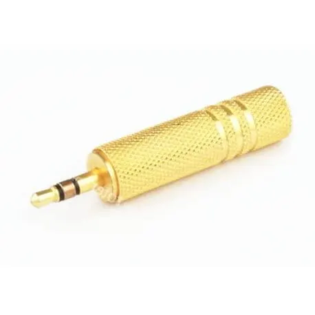 Adapter, przejściówka Jack gniazdo 6,3 / Jack wtyk 3,5 złoty