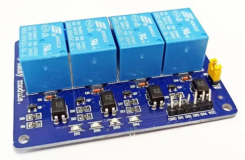 Moduł 4 przekaźników z separacją optyczną, 5Vdc, wyjście 10A / 250V