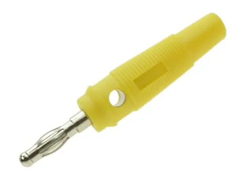 25.411.3 wtyk bananowy przykręcany na przewód, żółty 60V / 24A; 4mm
