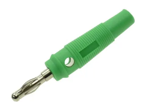 25.411.4 wtyk bananowy przykręcany na przewód, zielony 60V / 24A, 4mm