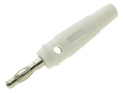 25.411.6 wtyk bananowy przykręcany na przewód, biały 60V / 24A, 4mm