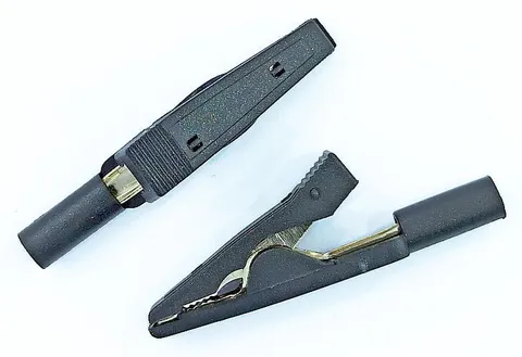 27.187.2 krokodylek izolowany 41,5mm, 60V / 10A, czarny