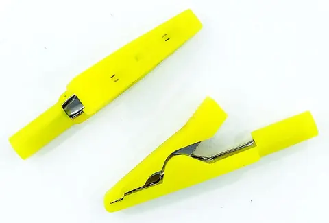 27.187.3 krokodylek izolowany 41,5mm, 60V / 10A, żółty