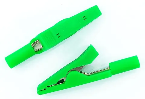 27.187.4 krokodylek izolowany 41,5mm, 60V / 10A, zielony