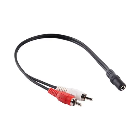 Adapter JACK gn. 3,5 / 2 x RCA wtyk; przewód
