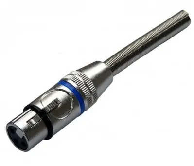 Gniazdo mikrofonowe na przewód XLR 3 pin niebieski z odgiętką