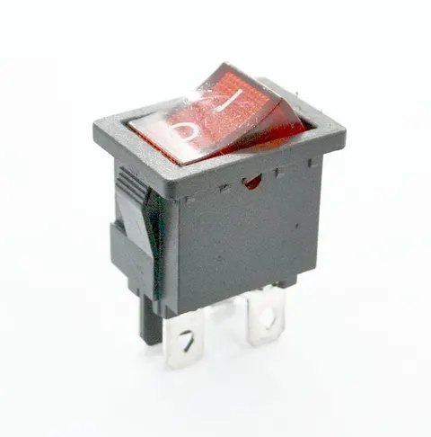 Przełącznik kołyskowy 4 pin, podświetlany czerwony 230V, stabilny ON-OFF